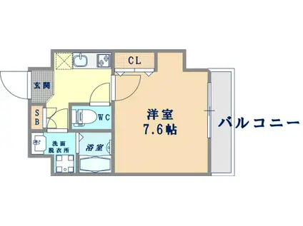 セントラルコート(1K/3階)の間取り写真