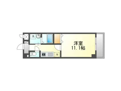 コスモヒルズ山内(1K/2階)の間取り写真