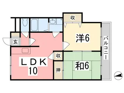 エスポワール(2LDK/3階)の間取り写真