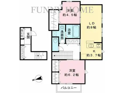 VIEUNO NOZAWA(2LDK/3階)の間取り写真