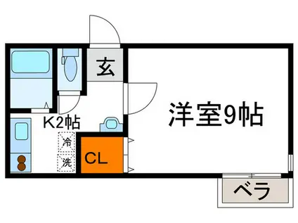京OHBUII(1K/2階)の間取り写真
