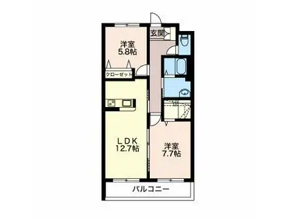 メゾン プラティーヌ(2LDK/3階)の間取り写真