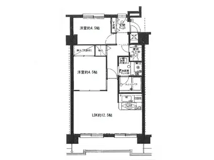 ダイアパレス菊水(2LDK/2階)の間取り写真