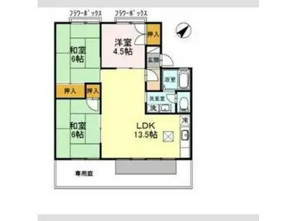 セジュールプルニエ(3LDK/1階)の間取り写真