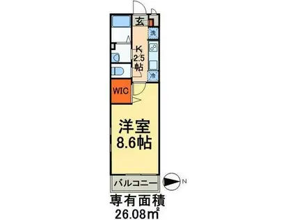 リブリ・色彩(1K/1階)の間取り写真