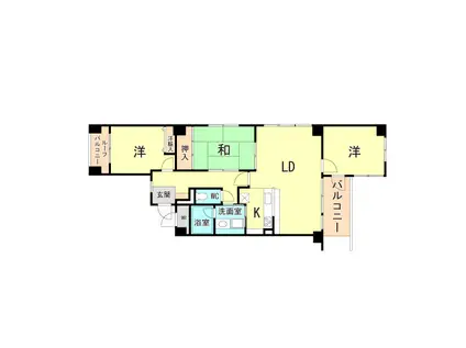 ミストラル芦屋東山(3LDK/2階)の間取り写真