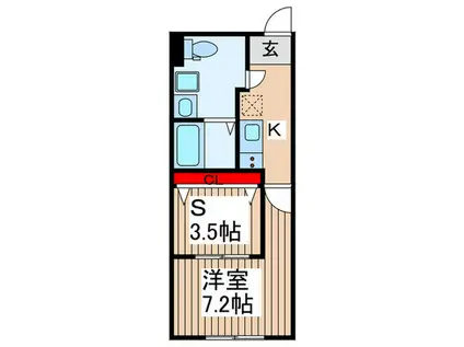 アバロン上尾原市(1SK/1階)の間取り写真