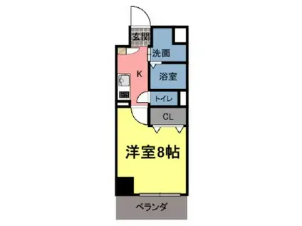 エスプレイスビルド(1K/7階)の間取り写真