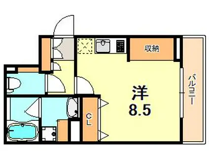 ワコーレヴィータ住吉東町(ワンルーム/1階)の間取り写真