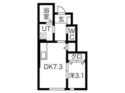 アーバンスタイルII(1LDK/1階)の間取り写真