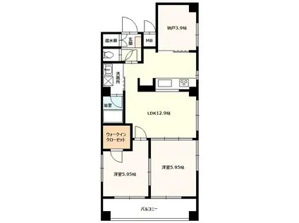 AXIA B.L.D(2SLDK/5階)の間取り写真