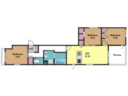 本町2丁目メゾン南棟(3LDK/1階)の間取り写真