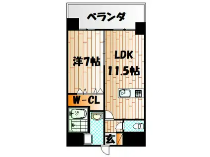 LEON篠崎橋(1LDK/3階)の間取り写真