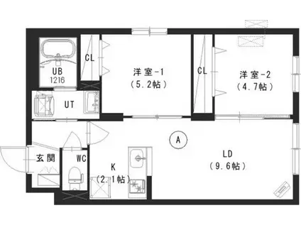  ルチアーノN35(2LDK/2階)の間取り写真