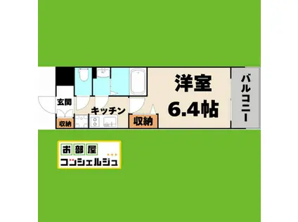 メイクス鶴舞II(1K/7階)の間取り写真