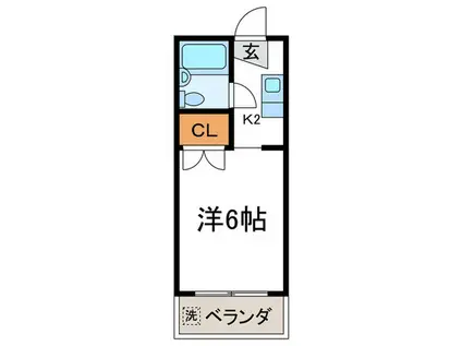 メゾン大(1K/2階)の間取り写真