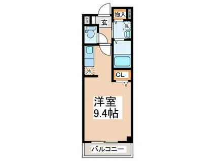 グラシアス(ワンルーム/2階)の間取り写真