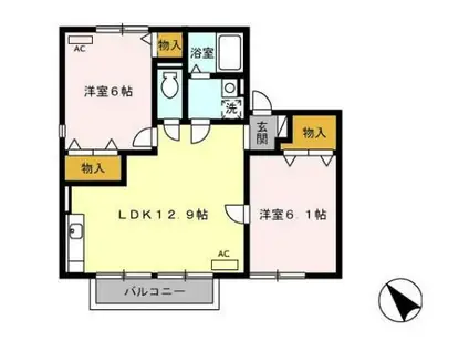 エミネンス(2LDK/1階)の間取り写真
