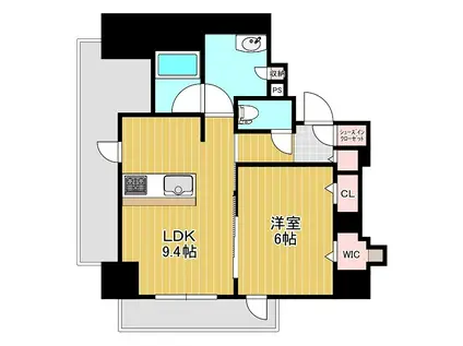 デュオヒルズ北見(1LDK/3階)の間取り写真