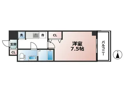 アドバンス江坂東デパール(1K/8階)の間取り写真