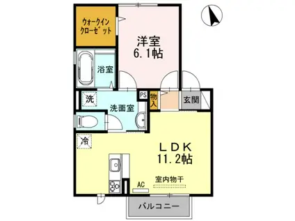 ホワイト バード II B棟(1LDK/2階)の間取り写真