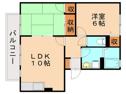 クレール徳力II(2LDK/2階)の間取り写真