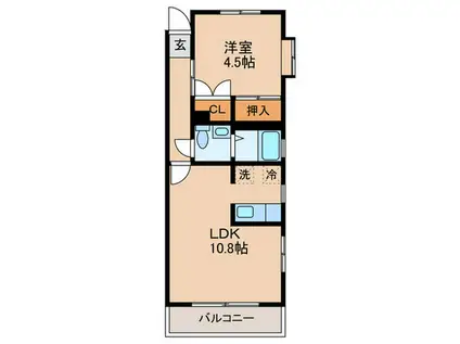 ラスターハウス(1LDK/1階)の間取り写真