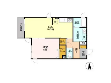 フォレ・プランドール(1LDK/2階)の間取り写真