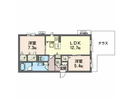 シャーメゾン今米(2LDK/1階)の間取り写真
