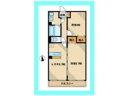 五月台プレイス(2LDK/3階)の間取り写真