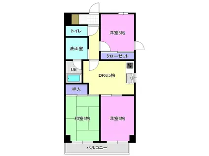 センチュリープラザ(3DK/2階)の間取り写真