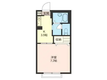 パークヒルズ I(1K/1階)の間取り写真