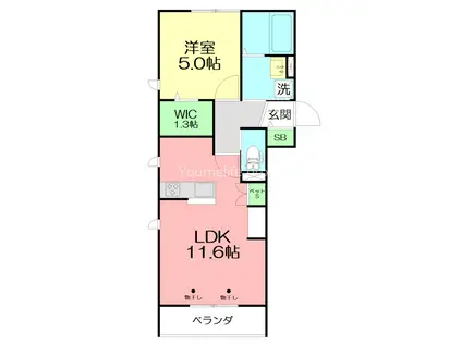 アントラN(1LDK/3階)の間取り写真