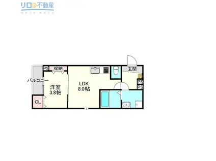 シエーナ川西美園(1LDK/1階)の間取り写真