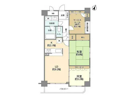 リブゼ横浜ポートウィンド(2SLDK/6階)の間取り写真