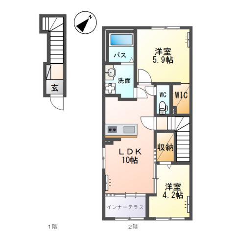 アンソレイユ26(2LDK/2階)の間取り写真