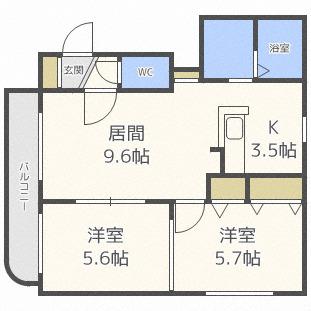 I CLAIRE アイクレール元町(2LDK/4階)の間取り写真