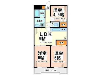 ラメゾンリスブラン(3LDK/5階)の間取り写真