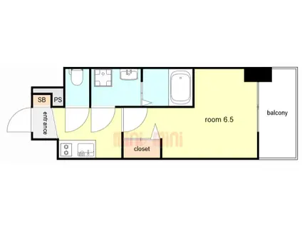 エスリードレジデンス ザ・グラン大阪ノア(1K/12階)の間取り写真