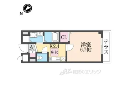 エクセルシス(1K/2階)の間取り写真