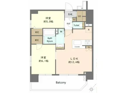 サンクレイドル新小岩親水公園II(2LDK/2階)の間取り写真