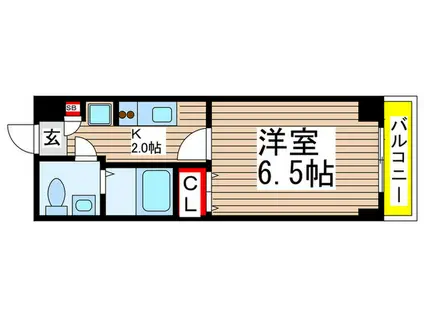 アリビオ八千代台西(1K/4階)の間取り写真