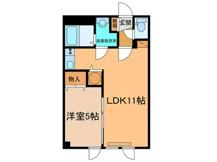 ヴェール220(1LDK/1階)の間取り写真