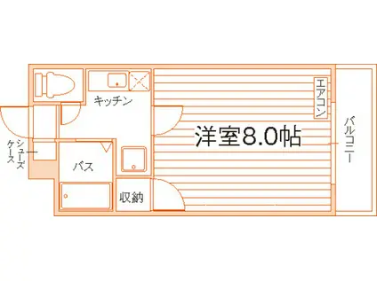 ネクスト津高A(1K/1階)の間取り写真