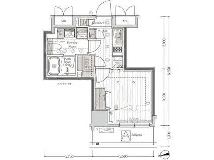 MAXIV南砂町(1K/2階)の間取り写真