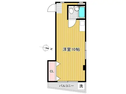 サンヴェール(ワンルーム/2階)の間取り写真