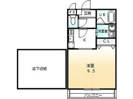 エスペランサ(ワンルーム/1階)の間取り写真