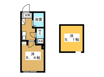 フェリーチェ八景(1K/2階)の間取り写真