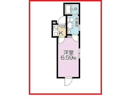 エン江北(1K/1階)の間取り写真