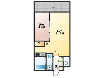 SGB浜町(1LDK/7階)の間取り写真